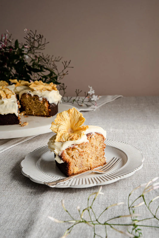 Hummingbird Cake with Pineapple Flowers